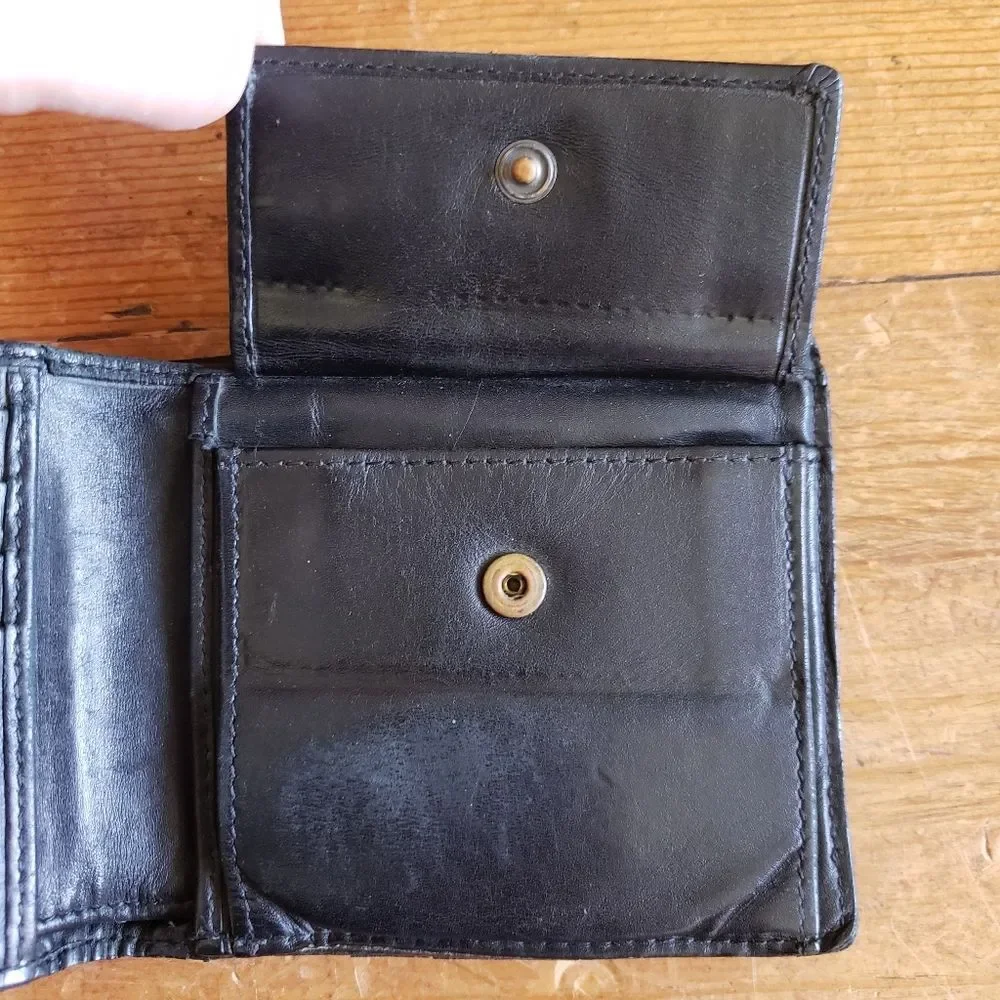 Bottega Veneta Intrecciato Weave Lambskin Bifold Wallet Black Men Unisex